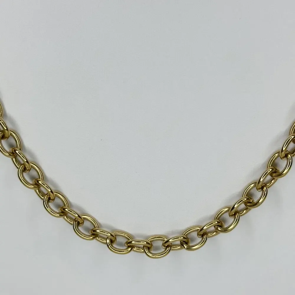 Ann Taylor Toggle Rhinestone Gold Chain Necklace ✨